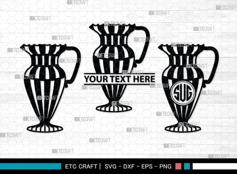 Jug monogram, Jug Silhouette, Jug SVG, Pitcher Svg, Jar Svg, Drink Svg, SB00170 SVG ETC Craft 