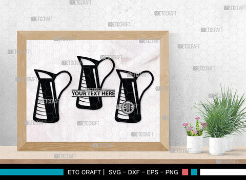 Jug monogram, Jug Silhouette, Jug SVG, Pitcher Svg, Jar Svg, Drink Svg, SB00170 SVG ETC Craft 