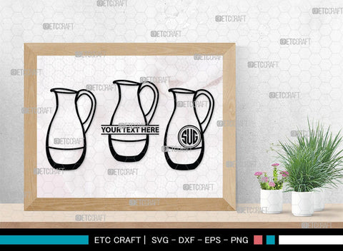 Jug monogram, Jug Silhouette, Jug SVG, Pitcher Svg, Jar Svg, Drink Svg, SB00170 SVG ETC Craft 