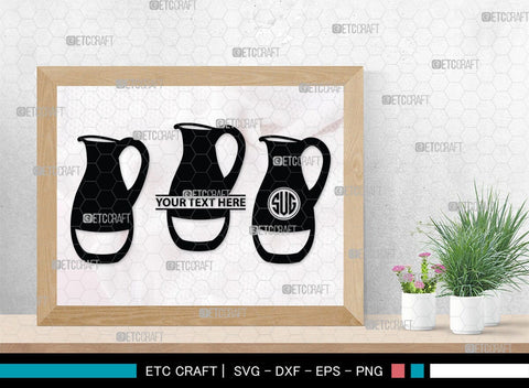 Jug monogram, Jug Silhouette, Jug SVG, Pitcher Svg, Jar Svg, Drink Svg, SB00170 SVG ETC Craft 