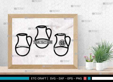 Jug monogram, Jug Silhouette, Jug SVG, Pitcher Svg, Jar Svg, Drink Svg, SB00170 SVG ETC Craft 