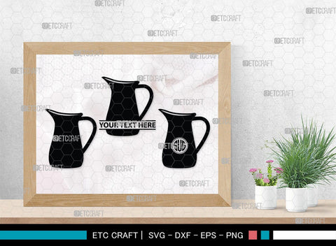 Jug monogram, Jug Silhouette, Jug SVG, Pitcher Svg, Jar Svg, Drink Svg, SB00170 SVG ETC Craft 