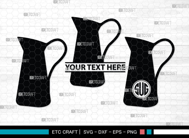 Jug monogram, Jug Silhouette, Jug SVG, Pitcher Svg, Jar Svg, Drink Svg, SB00170 SVG ETC Craft 