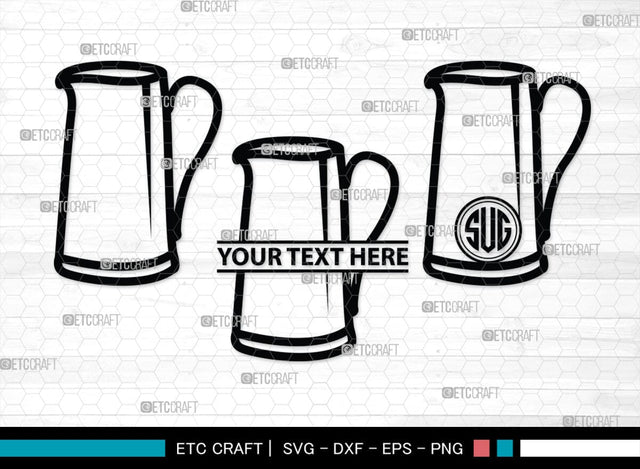 Jug monogram, Jug Silhouette, Jug SVG, Pitcher Svg, Jar Svg, Drink Svg, SB00170 SVG ETC Craft 