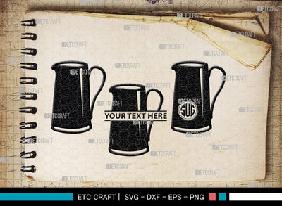 Jug monogram, Jug Silhouette, Jug SVG, Pitcher Svg, Jar Svg, Drink Svg, SB00170 SVG ETC Craft 