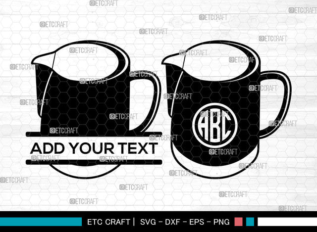 Jug Monogram SVG, Milk Jug Svg, Water Jug Svg, Pitcher Svg, Split Monogram Svg, Jug Svg SVG ETC Craft 