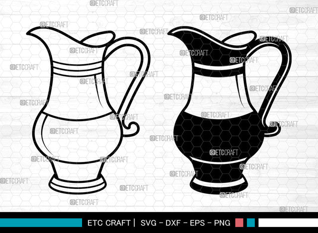 Jug SVG, Milk Jug Svg, Water Jug Svg, Pitcher Svg, Jar Svg, Jug Svg SVG ETC Craft 
