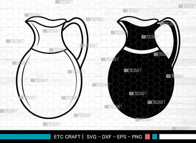 Jug SVG, Milk Jug Svg, Water Jug Svg, Pitcher Svg, Jar Svg, Jug Svg SVG ETC Craft 