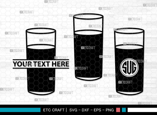 Jug With Glass Monogram SVG | Jug Svg | Pitcher Svg | Water Pitcher Svg | Jug With Glass Clipart SVG ETC Craft 
