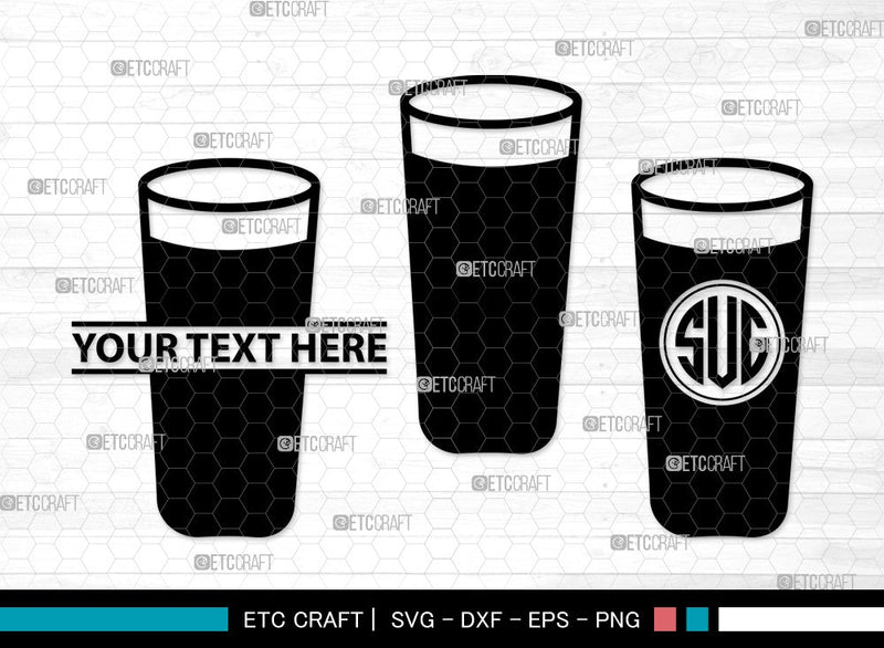 Jug With Glass Monogram SVG | Jug Svg | Pitcher Svg | Water Pitcher Svg | Jug With Glass Clipart SVG ETC Craft 