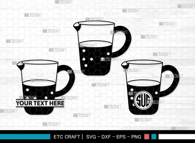 Jug With Glass Monogram SVG | Jug Svg | Pitcher Svg | Water Pitcher Svg | Jug With Glass Clipart SVG ETC Craft 