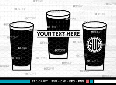 Jug With Glass Monogram SVG | Jug Svg | Pitcher Svg | Water Pitcher Svg | Jug With Glass Clipart SVG ETC Craft 
