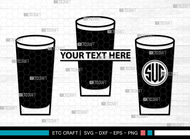 Jug With Glass Monogram SVG | Jug Svg | Pitcher Svg | Water Pitcher Svg | Jug With Glass Clipart SVG ETC Craft 