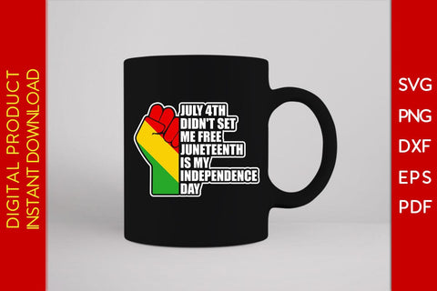 July 4th Didn't Set Me Free Juneteenth Is My Independence Day SVG PNG PDF Cut File SVG Creativedesigntee 