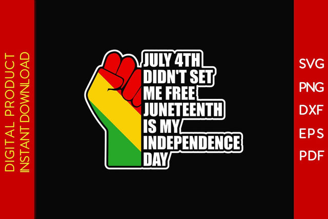 July 4th Didn't Set Me Free Juneteenth Is My Independence Day SVG PNG PDF Cut File SVG Creativedesigntee 