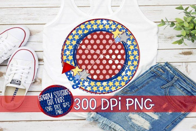 July 4th Monogram Frame PNG for Sublimation Sublimation Greedy Stitches 