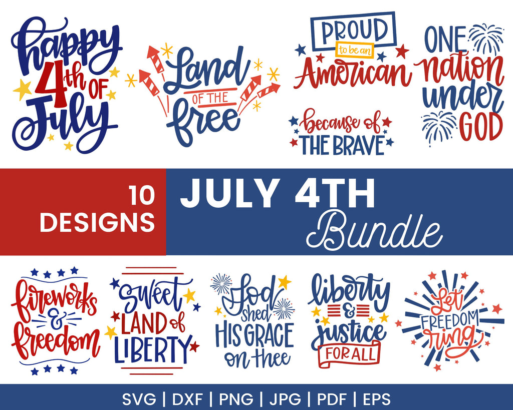 July 4th svg bundle of cute 4th of july designs - So Fontsy