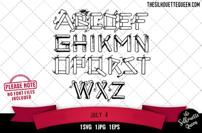 July alphabets - ABC letters SVG Loveleen Kaur 