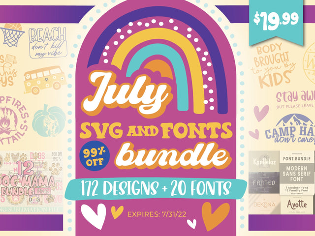 July Font and Design Bundle Bundle So Fontsy Design Shop 