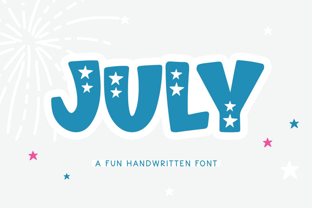 July - Fun Patriotic Font Font KA Designs 