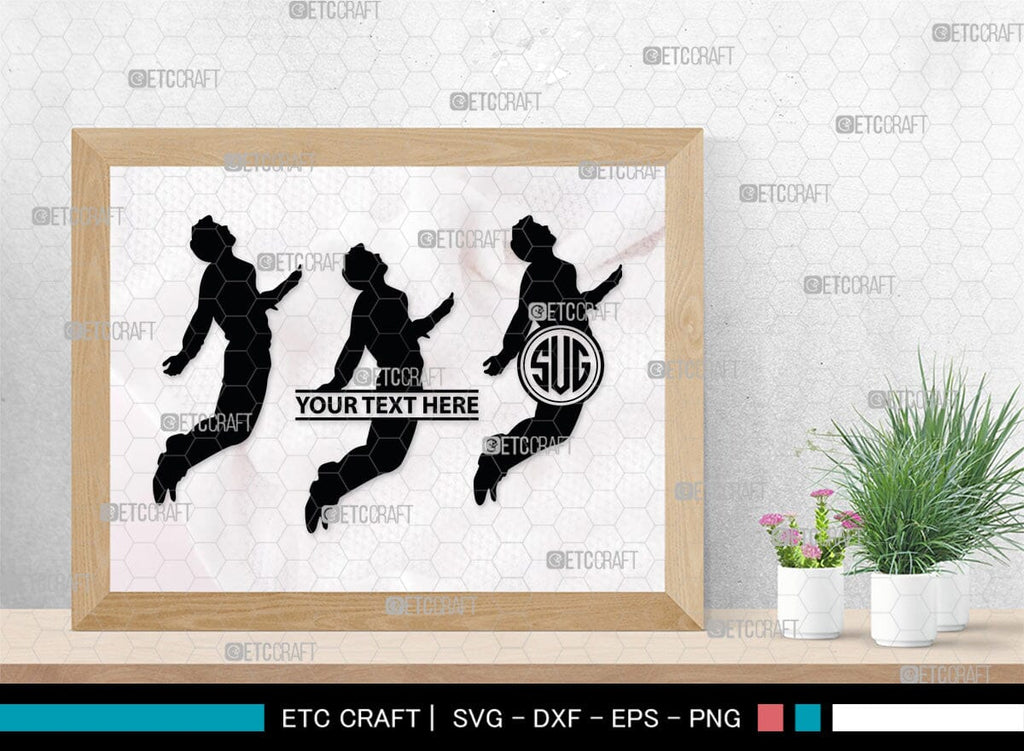 Jumping People Monogram, Jumping People Silhouette, Jumper Svg, Jump ...