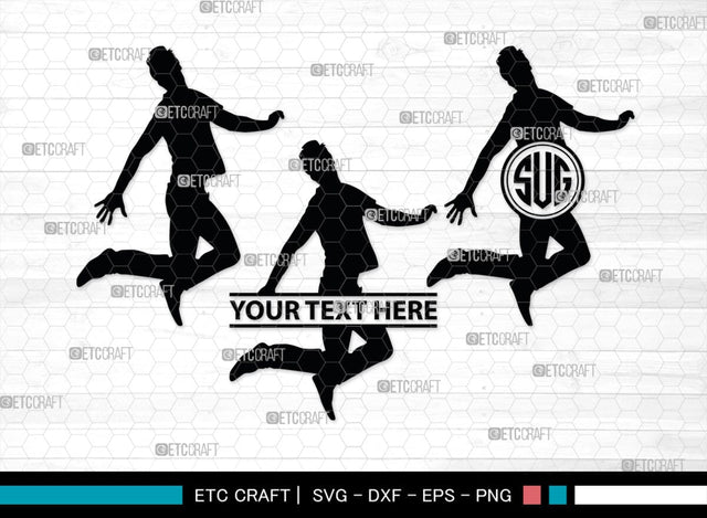 Jumping People Monogram, Jumping People Silhouette, Jumper Svg, Jump Svg, Jumping Svg, Human Jumping Svg, SB00369 SVG ETC Craft 