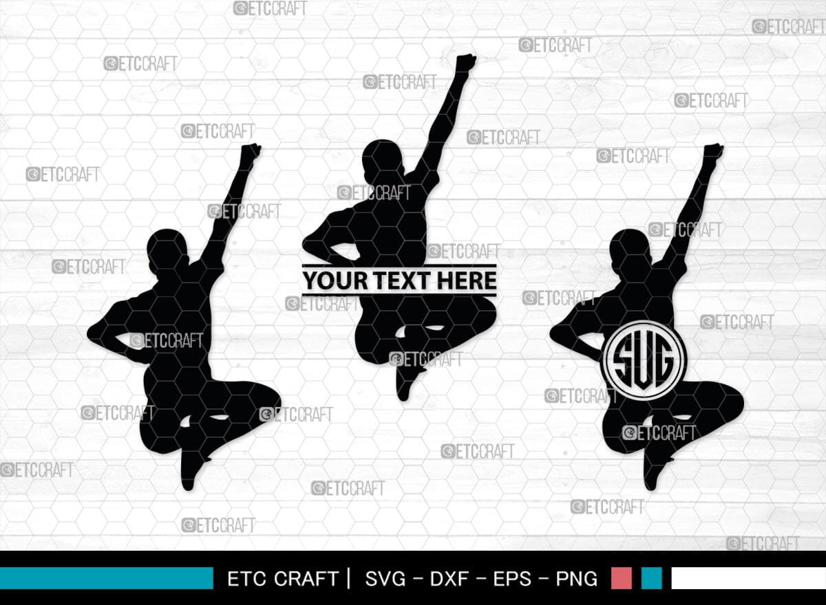 Jumping People Monogram, Jumping People Silhouette, Jumper Svg, Jump S ...