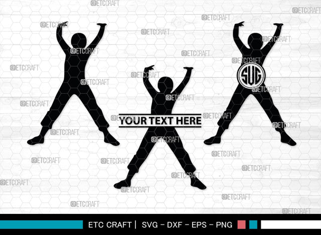 Jumping People Monogram, Jumping People Silhouette, Jumper Svg, Jump Svg, Jumping Svg, Human Jumping Svg, SB00369 SVG ETC Craft 