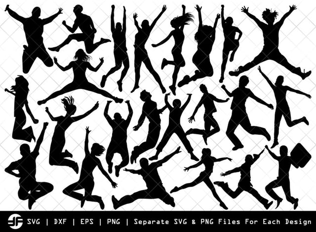 Jumping People SVG | Silhouette Bundle | SVG Cut File SVG ETC Craft 