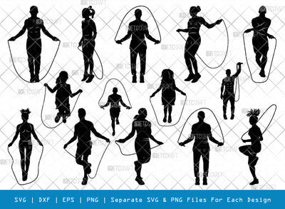 Jumping Rope SVG, Rope Silhouette, Skipping Player Svg, Jump Rope Svg, Rope Svg, Skipping Rope Svg, Girl skipping Svg, Rope Bundle SVG ETC Craft 