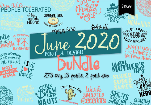 June 2020 Font and Design Bundle Bundle So Fontsy Design Shop 