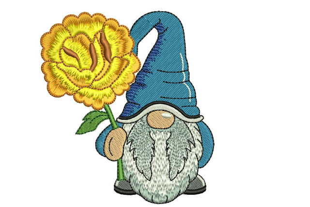 June Rose Gnome Embroidery Design, Month Flower Embroidery Embroidery/Applique DESIGNS NextEmbroidery 
