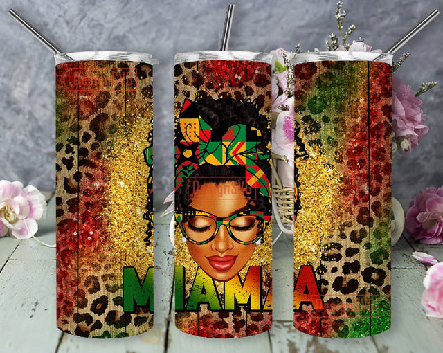 Juneteent Afro Bun Mama Tumbler Png Sublimation Design 20oz Skinny Tumbler Png, Juneteenth 1865 Png, Black Mama Png, Afro Png Downloads Sublimation DesignSVG 