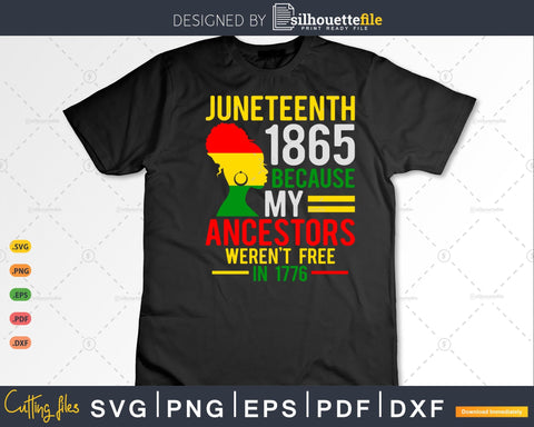 Juneteenth 1865 because my ancestors svg SVG Silhouette File 