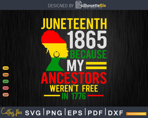 Juneteenth 1865 because my ancestors svg SVG Silhouette File 