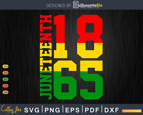 Juneteenth 1865 Vintage Emancipation Melanin Black Pride SVG Silhouette File 