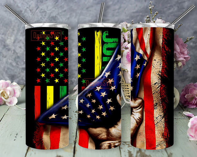 Juneteenth American Flag Tumbler, 20oz Skinny Tumbler Sublimation Designs Tumbler for Straight and Tapered PNG File Digital Download, Sublimation Design Tumbler Sublimation DesignSVG 