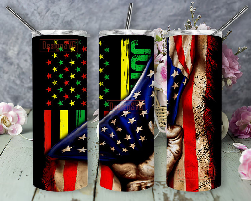 Juneteenth American Flag Tumbler, 20oz Skinny Tumbler Sublimation Designs Tumbler for Straight and Tapered PNG File Digital Download, Sublimation Design Tumbler Sublimation DesignSVG 