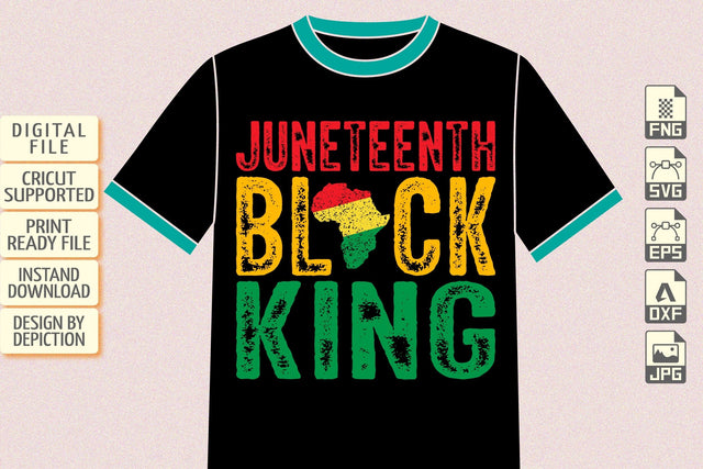Juneteenth Black King T-Shirt, Black History Shirt, Juneteenth Shirt Print Template Sketch DESIGN Depiction Studio 