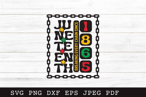 Juneteenth Breaking Every Chain Since 1865 SVG Cut File SVG Shine Green Art 