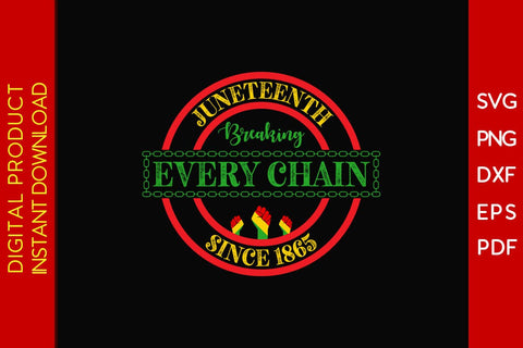 Juneteenth Breaking Every Chain Since 1865 SVG PNG PDF Cut File SVG Creativedesigntee 
