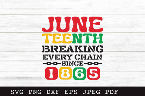 Juneteenth Breaking Every Chain Since 1865 SVG SVG Shine Green Art 