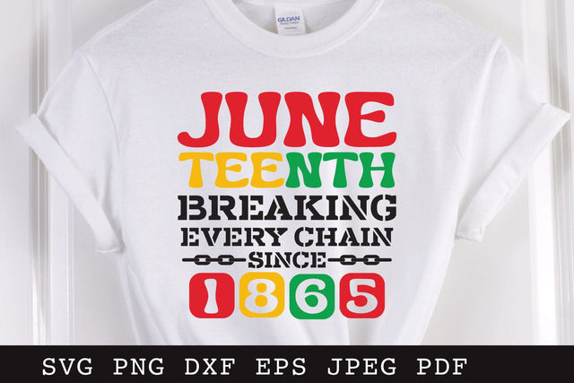 Juneteenth Breaking Every Chain Since 1865 SVG SVG Shine Green Art 