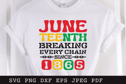 Juneteenth Breaking Every Chain Since 1865 SVG SVG Shine Green Art 