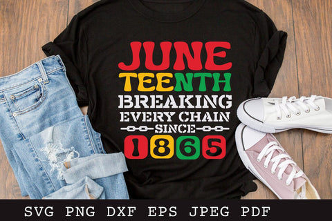 Juneteenth Breaking Every Chain Since 1865 SVG SVG Shine Green Art 