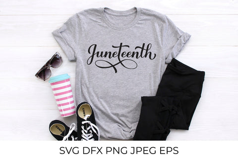Juneteenth calligraphy lettering. Freedom Day SVG LaBelezoka 