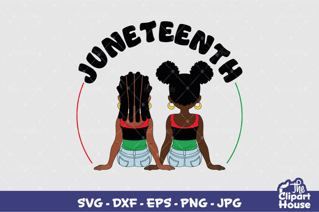 Juneteenth Duo Girls 2 SVG The Clipart House 