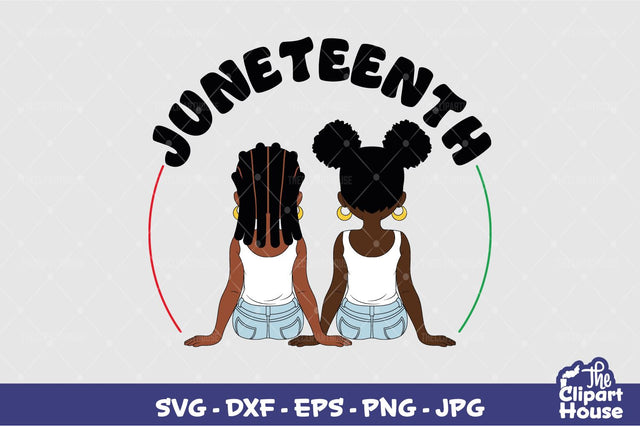 Juneteenth Duo Girls SVG The Clipart House 