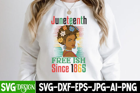 Juneteenth Free ish Since 1865 SVG Cut File, Juneteenth SVG Cut File, Juneteenth Sublimation Design, Black hIstory SVG Bundle , Black Woman SVG Design SVG BlackCatsMedia 