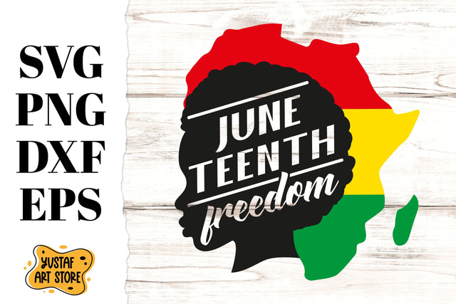 Juneteenth Freedom black woman silhouette SVG design SVG Yustaf Art Store 